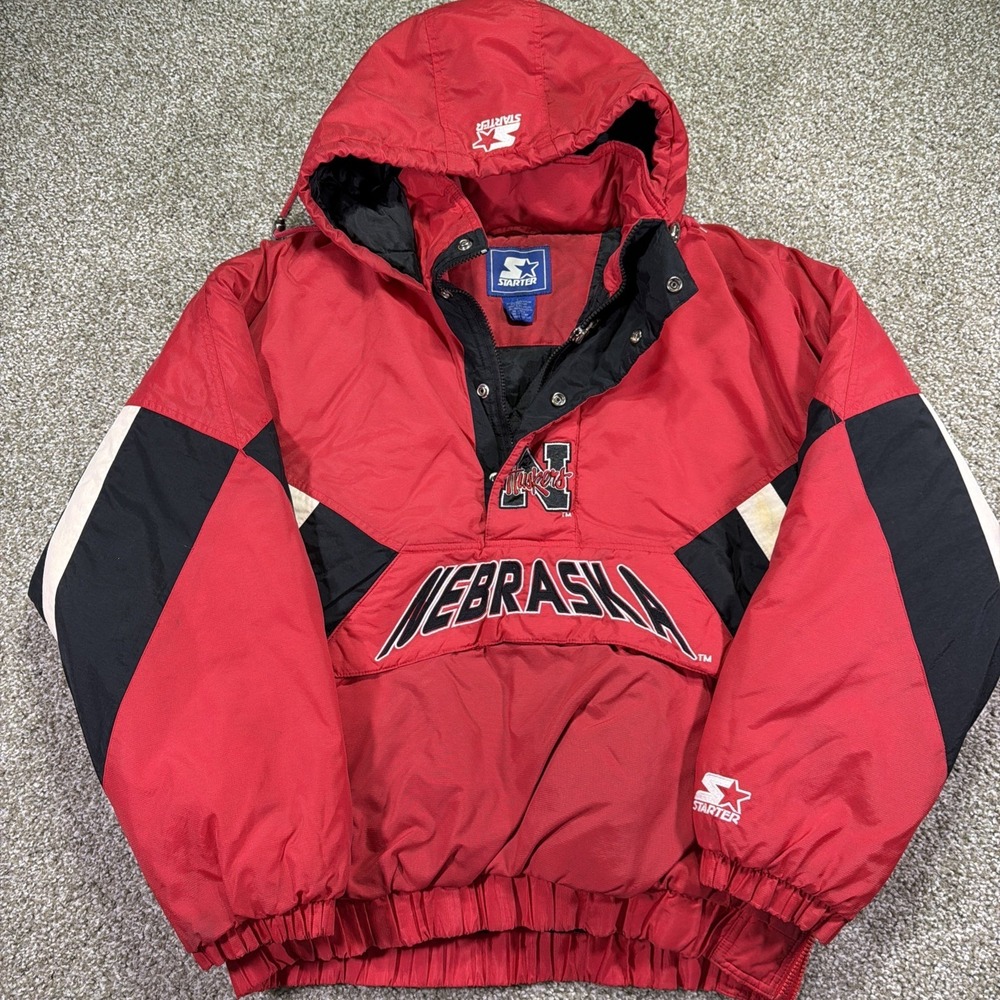 Vintage Nebraska Cornhuskers Starter Jacket Size Large Flawed